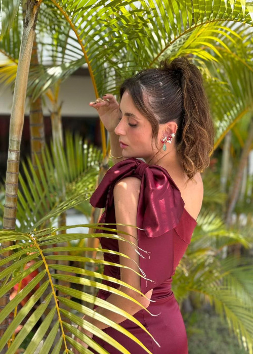 Vestido Isis Midi Marsala