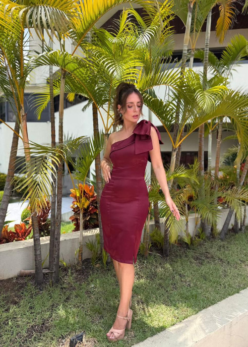 Vestido Isis Midi Marsala